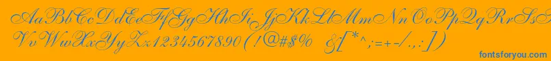 More about Allegroscript Font Allegroscript Font – Blue Fonts on Orange Background