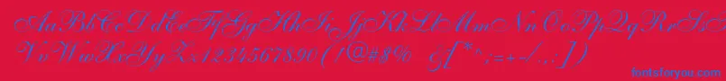 Allegroscript Font – Blue Fonts on Red Background