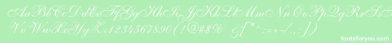 Allegroscript Font – White Fonts on Green Background