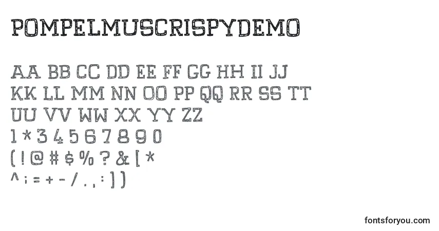 Schriftart PompelmusCrispyDemo – Alphabet, Zahlen, spezielle Symbole