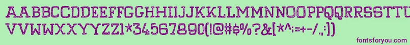 PompelmusCrispyDemo Font – Purple Fonts on Green Background