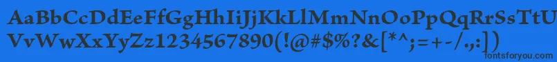 フォントBriosoproBoldcapt – 黒い文字の青い背景