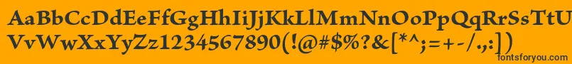 BriosoproBoldcapt-Schriftart – Schwarze Schriften auf orangefarbenem Hintergrund