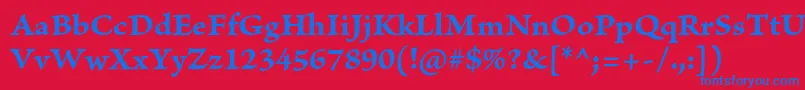 BriosoproBoldcapt-fontti – siniset fontit punaisella taustalla