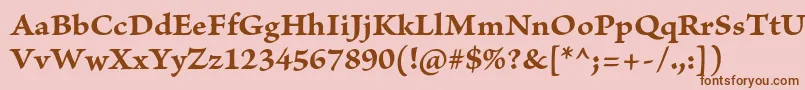BriosoproBoldcapt-Schriftart – Braune Schriften auf rosa Hintergrund