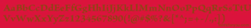 BriosoproBoldcapt-fontti – ruskeat fontit punaisella taustalla