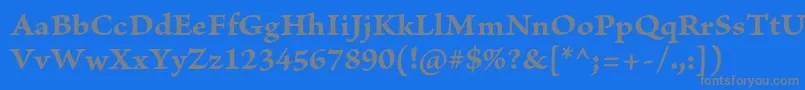 BriosoproBoldcapt-fontti – harmaat kirjasimet sinisellä taustalla