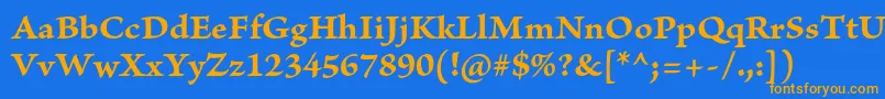 Шрифт BriosoproBoldcapt – оранжевые шрифты на синем фоне