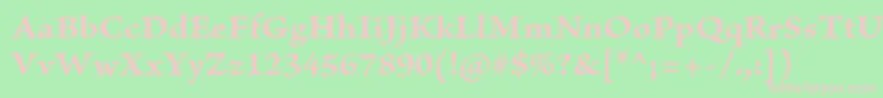 BriosoproBoldcapt-fontti – vaaleanpunaiset fontit vihreällä taustalla