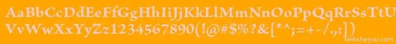 BriosoproBoldcapt-fontti – vaaleanpunaiset fontit oranssilla taustalla