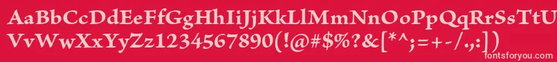 BriosoproBoldcapt-fontti – vaaleanpunaiset fontit punaisella taustalla
