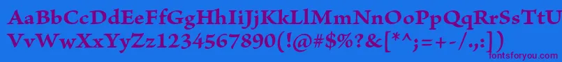 BriosoproBoldcapt-Schriftart – Violette Schriften auf blauem Hintergrund