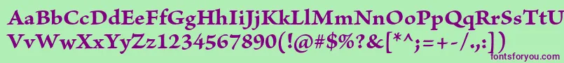 BriosoproBoldcapt Font – Purple Fonts on Green Background