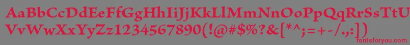 フォントBriosoproBoldcapt – 赤い文字の灰色の背景