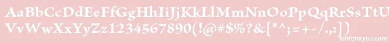 BriosoproBoldcapt-fontti – valkoiset fontit vaaleanpunaisella taustalla