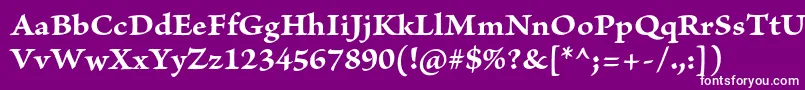 BriosoproBoldcapt-fontti – valkoiset fontit violetilla taustalla