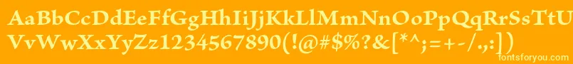 Шрифт BriosoproBoldcapt – жёлтые шрифты на оранжевом фоне