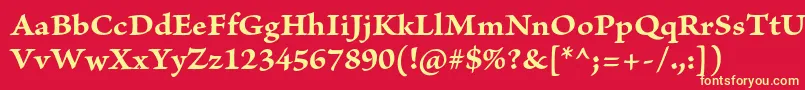 BriosoproBoldcapt Font – Yellow Fonts on Red Background