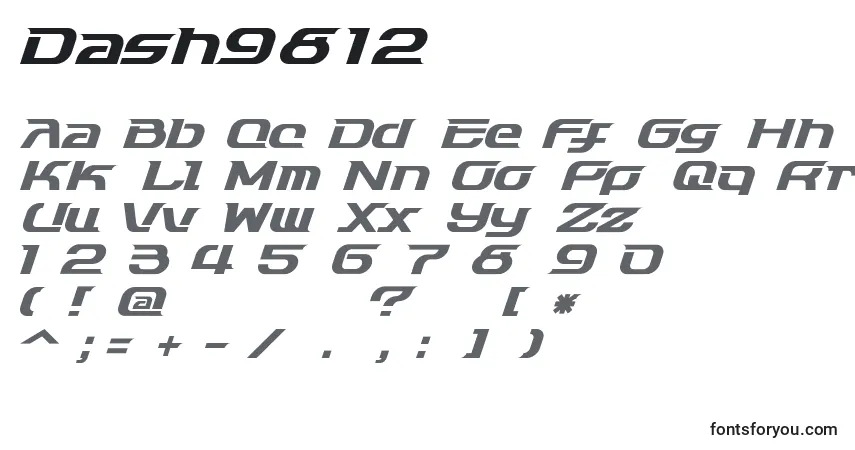Fuente Dash9812 - alfabeto, números, caracteres especiales