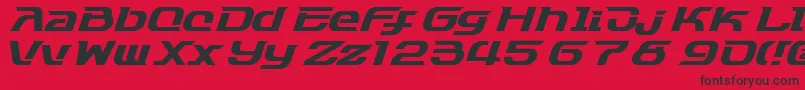 Dash9812-Schriftart – Schwarze Schriften auf rotem Hintergrund