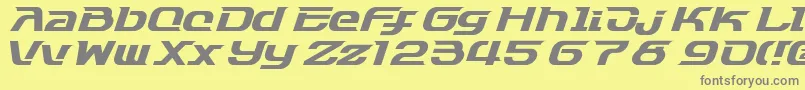 フォントDash9812 – 黄色の背景に灰色の文字