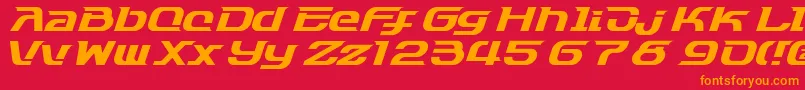 Dash9812 Font – Orange Fonts on Red Background