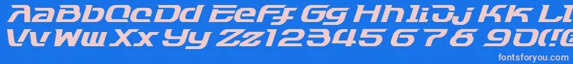 フォントDash9812 – ピンクの文字、青い背景