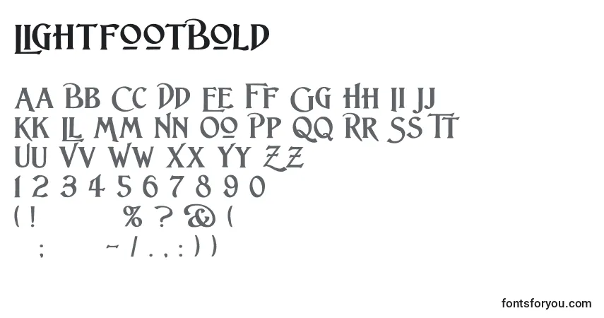 Шрифт LightfootBold – алфавит, цифры, специальные символы