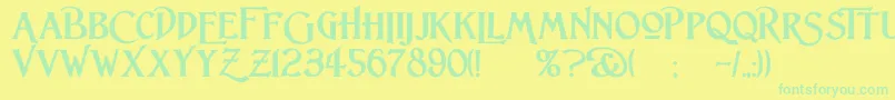 LightfootBold-fontti – vihreät fontit keltaisella taustalla