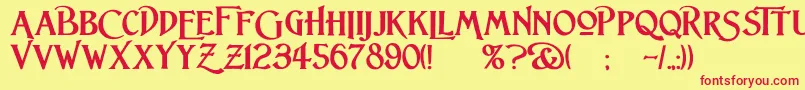 LightfootBold Font – Red Fonts on Yellow Background