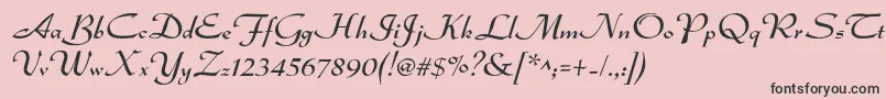 Dsadmiral-Schriftart – Schwarze Schriften auf rosa Hintergrund