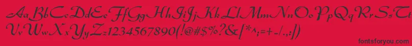 Dsadmiral-Schriftart – Schwarze Schriften auf rotem Hintergrund