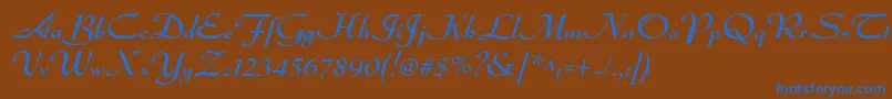 Dsadmiral Font – Blue Fonts on Brown Background