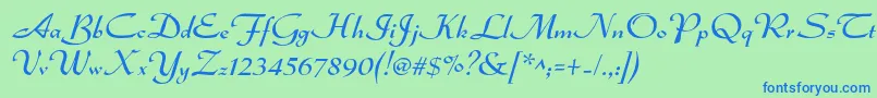 Dsadmiral Font – Blue Fonts on Green Background