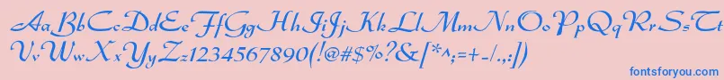 フォントDsadmiral – ピンクの背景に青い文字