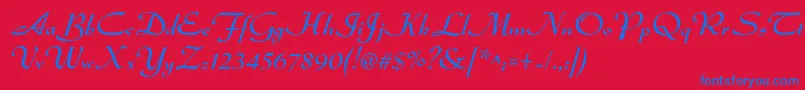Dsadmiral Font – Blue Fonts on Red Background