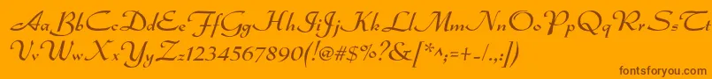 Dsadmiral Font – Brown Fonts on Orange Background
