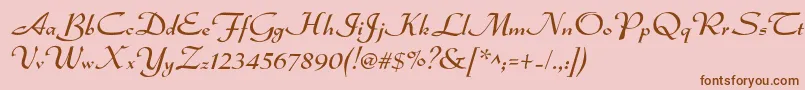 Dsadmiral-Schriftart – Braune Schriften auf rosa Hintergrund