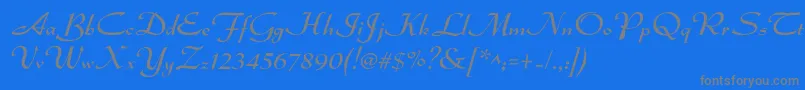 Dsadmiral Font – Gray Fonts on Blue Background
