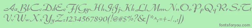 Dsadmiral-Schriftart – Graue Schriften auf grünem Hintergrund