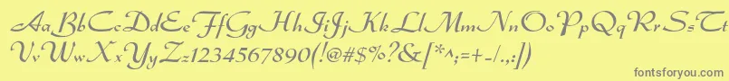 Dsadmiral-Schriftart – Graue Schriften auf gelbem Hintergrund