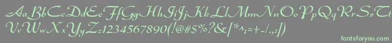 Dsadmiral Font – Green Fonts on Gray Background