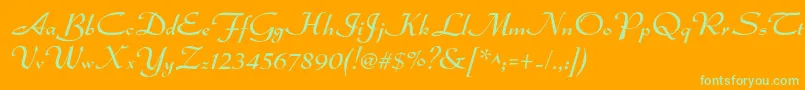 Dsadmiral Font – Green Fonts on Orange Background