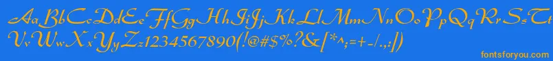 Fonte Dsadmiral – fontes laranjas em um fundo azul