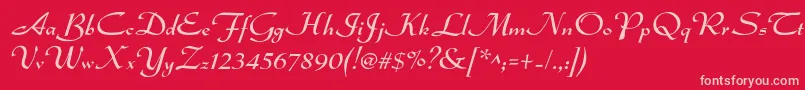 Dsadmiral Font – Pink Fonts on Red Background