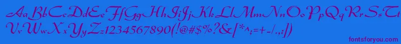 Dsadmiral Font – Purple Fonts on Blue Background