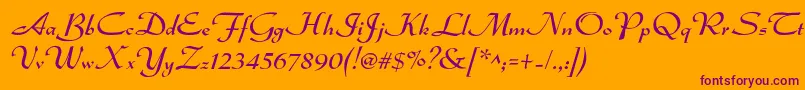 Dsadmiral Font – Purple Fonts on Orange Background