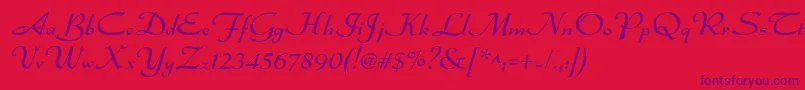 Dsadmiral Font – Purple Fonts on Red Background