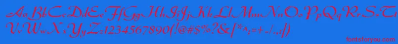 Dsadmiral Font – Red Fonts on Blue Background