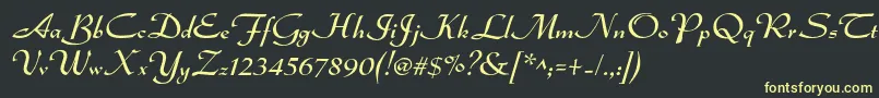 フォントDsadmiral – 黒い背景に黄色の文字